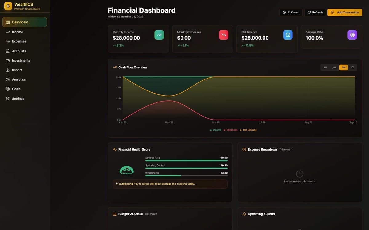 Screenshot of WealthOS